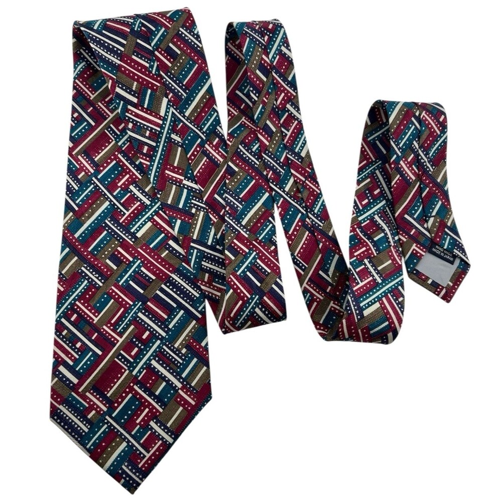 Vtg NEW Seigo New York Tie 100% Silk Handmade Japan Necktie Multi The Hound NWT